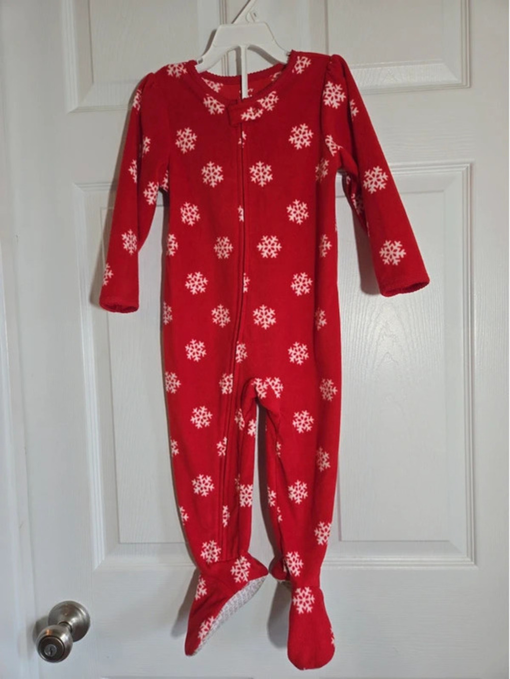 Carter's red Christmas sleeper, size 2T.